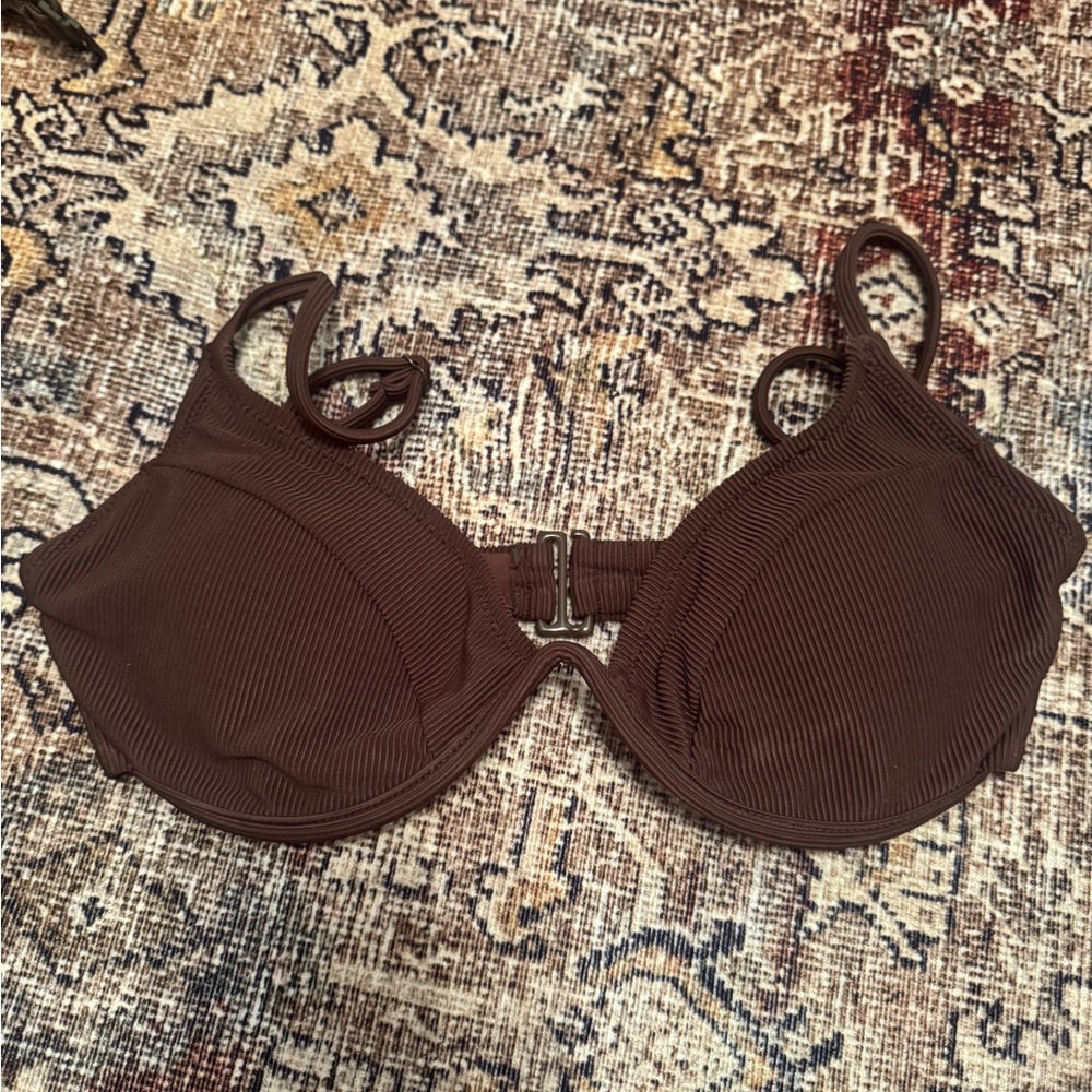 Good American women's chocolate brown bikini top size 2 never worn